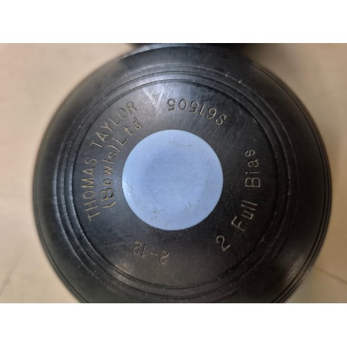 164 - A Bush portable record player, a pair of Drake's Pride crown green bowls, and a pair of Thomas Taylo... 