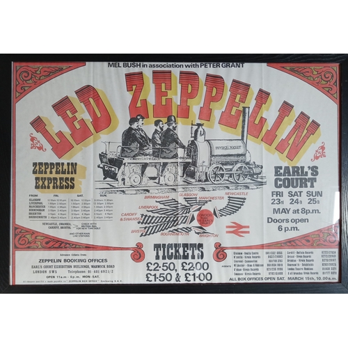Led Zepplin, Zeppelin Express Earl's Court 1975 UK poster, glazed and ...