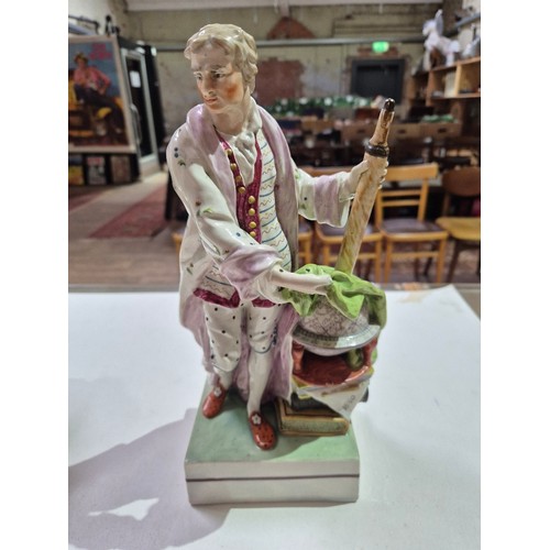 55 - A pair of rare Ralph Wood Staffordshire pearlware figures Geoffrey Chaucer & Issac Newton, circa 179... 