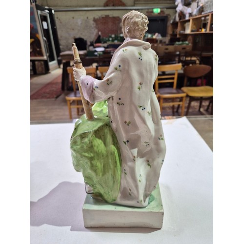 55 - A pair of rare Ralph Wood Staffordshire pearlware figures Geoffrey Chaucer & Issac Newton, circa 179... 