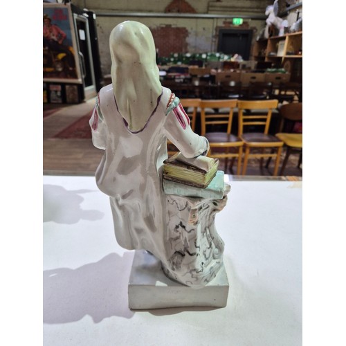 55 - A pair of rare Ralph Wood Staffordshire pearlware figures Geoffrey Chaucer & Issac Newton, circa 179... 