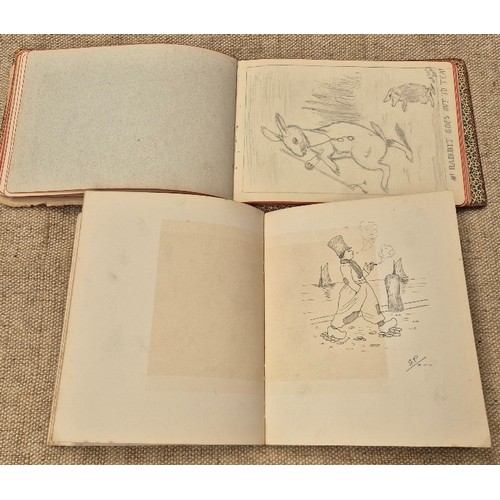 42 - Two early 20th century albums of original drawings etc.