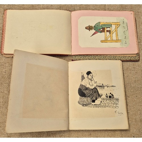 42 - Two early 20th century albums of original drawings etc.