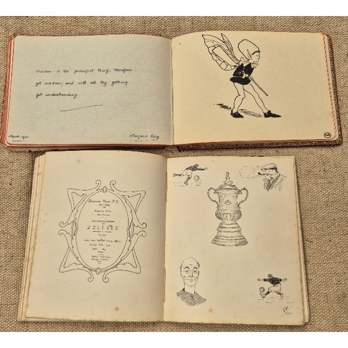 42 - Two early 20th century albums of original drawings etc.