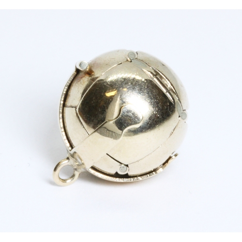 2 - A yellow metal Masonic ball pendant, marked '375' with gold purity crown, gross weight 9.1g, length ... 