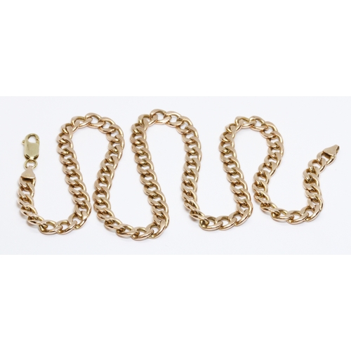 26 - A 9ct rose gold curb necklace, import marks, weight 15.7g, length 48cm.