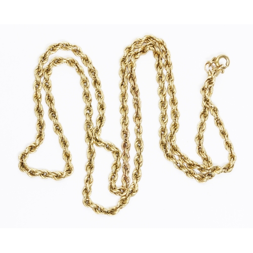 60 - A 9ct gold rope twist chain, import marks, weight 3.9g, length 56cm.