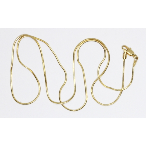 61 - A smooth link chain, marked '585' and '14K', weight 3.2g,  length 44cm.