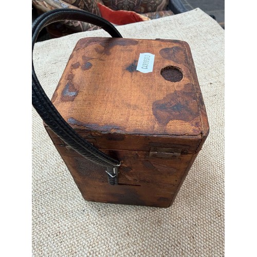 2 - A carriage clock by J Vincent, Weymouth, bearing a Harrods sticker to base, in wooden case