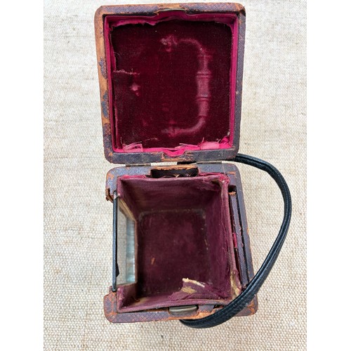 2 - A carriage clock by J Vincent, Weymouth, bearing a Harrods sticker to base, in wooden case
