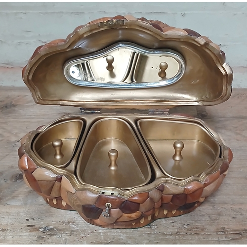 13 - John Southworth Prescott (b1939), untitled, jewellery casket, asymmetrical wood cabochons, burr wood... 