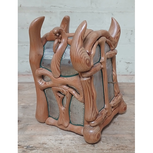15 - John Southworth Prescott (b1939), untitled, jewellery cabinet, pitch pine and reclaimed metal, doubl... 