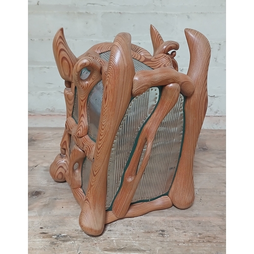15 - John Southworth Prescott (b1939), untitled, jewellery cabinet, pitch pine and reclaimed metal, doubl... 