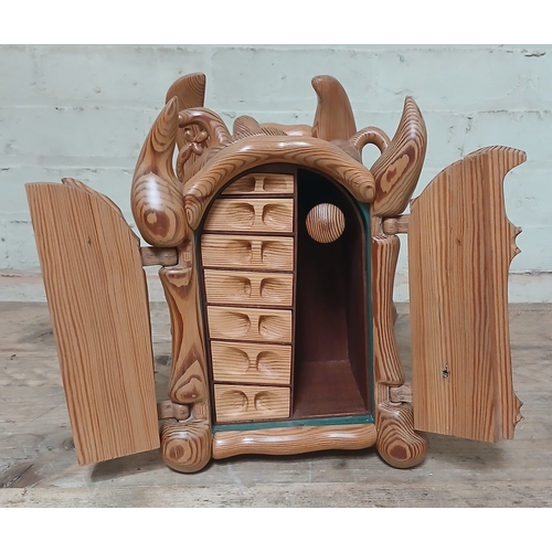15 - John Southworth Prescott (b1939), untitled, jewellery cabinet, pitch pine and reclaimed metal, doubl... 