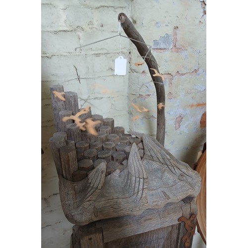 54 - John Southworth Prescott (b1939), untitled, jewellery cabinet on stand, reclaimed drift wood, top se... 