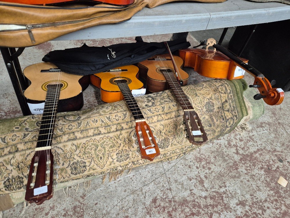 2 acoustic guitars and a cello, each made by Mendoza, together with ...