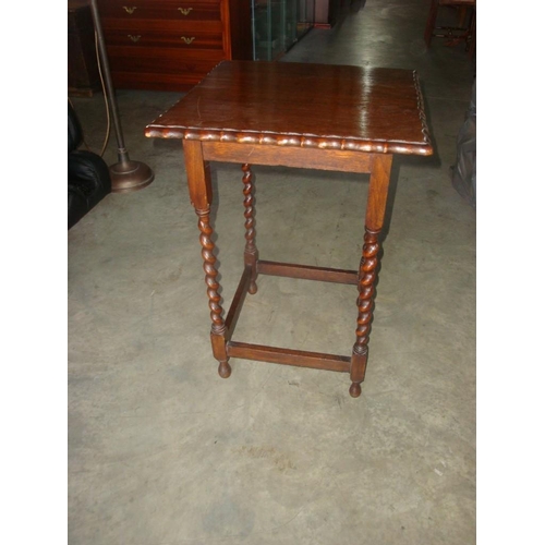 40 - Square Side Table with Barley Sugar Legs