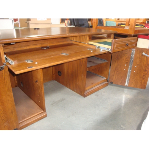 144 - Antique Style Solid Oak Desk-Code N/A