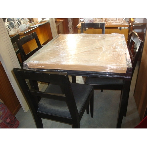 697 - Wooden Square Table with Four Chairs