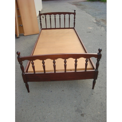 552 - Vintage Dark Wood Single Bed