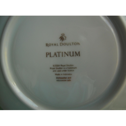 140 - Royal Doulton Platinum Coffee Cups & Saucers for 6 (1 Saucer Missing)