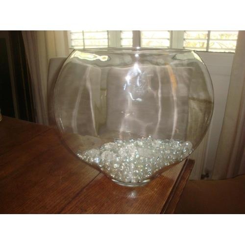 170 - Large Modern Glass Vase with Decorative Glass Stones