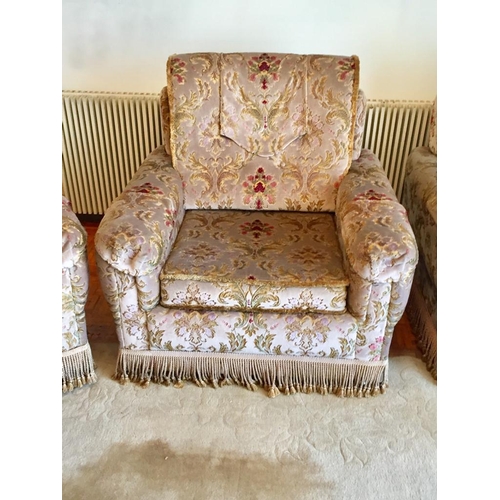 121 - Vintage 3-Seater Sofa with 3 Armchairs
