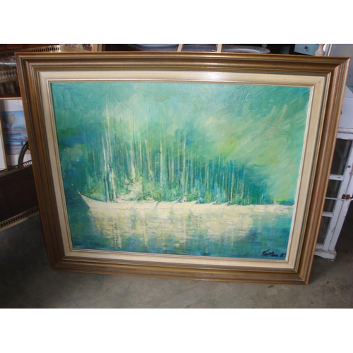 119 - Oil on Canvas Depicting Landscape Signed 'Vartan'87', Framed