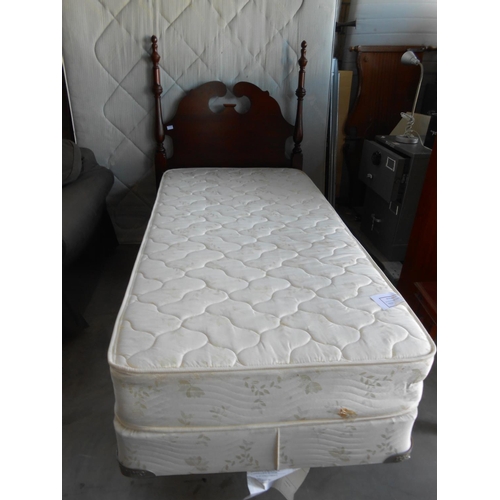 104 - Single Bed with Hazelwood Supreme Mattress and Cherry Wood Headboard Code AM6978R, AM6978S, AM6977S