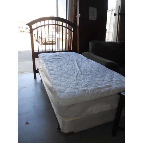 105 - Single Bed with Hazelwood Supreme Mattress and Cherry Wood Headboard Code AM6977W, AM6977T, AM6977X