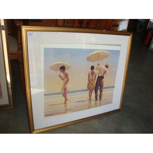 106 - 'Seaside Promenade' Print Signed 'Vettriano', Framed (84 x 73cm)
