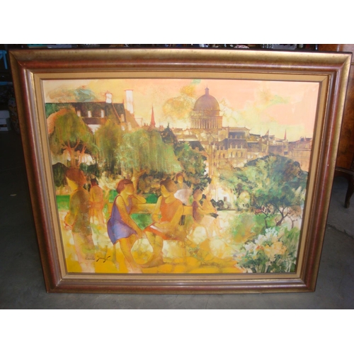 21 - 'Claude Sauzet' Large Oil on Canvas Painting (120 x100cm)