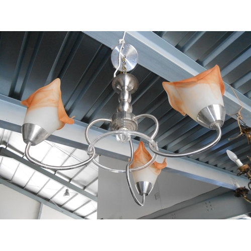78 - 3-Lamp Stainless Steel Ceiling Lighting Chandelier