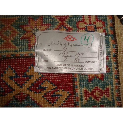 241 - Handmade Carpet Karak Wool, Red/Beige (193 x 147 cm)