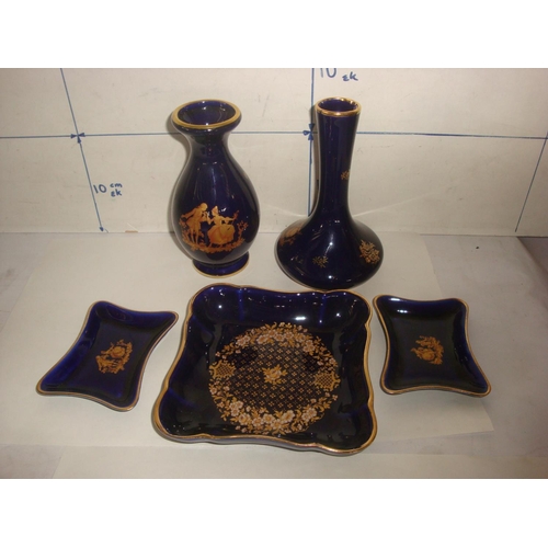 111 - Limoges Porcelain Vases and Dishes (x5pcs)