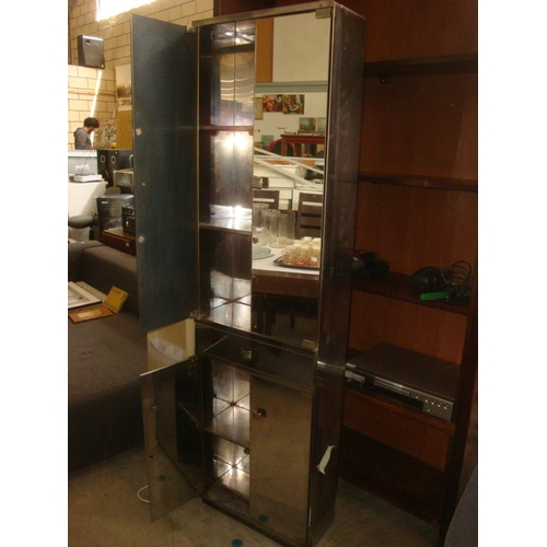 634 - Vintage Metal Bathroom Cabinet with Frontal Mirror