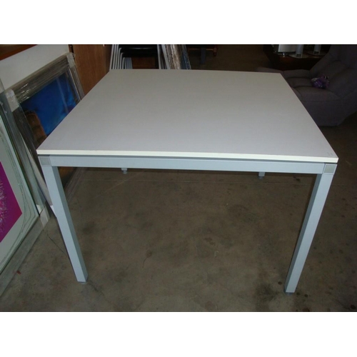 649 - White Square Table/Desk with Adjustable Legs