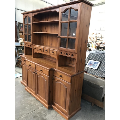 82 - Large Solid Pine Wood Cabinet (183 W. x 192 H. x 48cm D.)