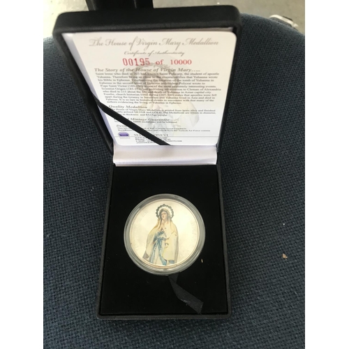 109 - Silver St Mary Coin No. 00195/10000 with Certificate in Original Case