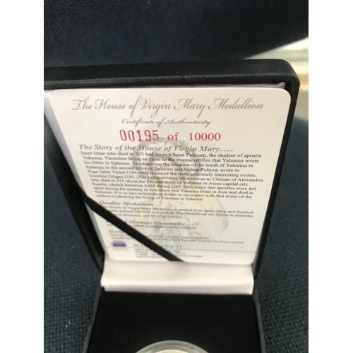 109 - Silver St Mary Coin No. 00195/10000 with Certificate in Original Case