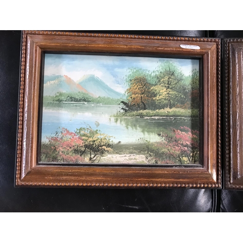 93 - Pair of Landscape on Board in Wooden Frame (20 x 27cm/each)