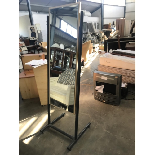 503 - Vintage Metal Framed Self Standing Mirror 163 H. x 54cm W.)