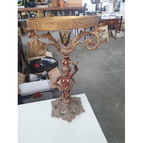 199 - Vintage Golden Colour Metal Figurine-Table Lamp