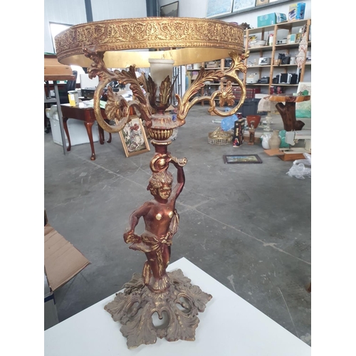 199 - Vintage Golden Colour Metal Figurine-Table Lamp
