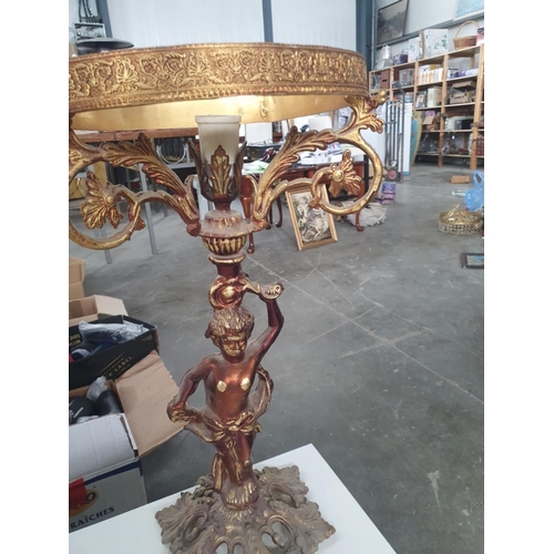 199 - Vintage Golden Colour Metal Figurine-Table Lamp