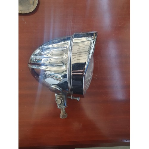 195 - Vintage Motorcycle Head Light (Stainless Steel)