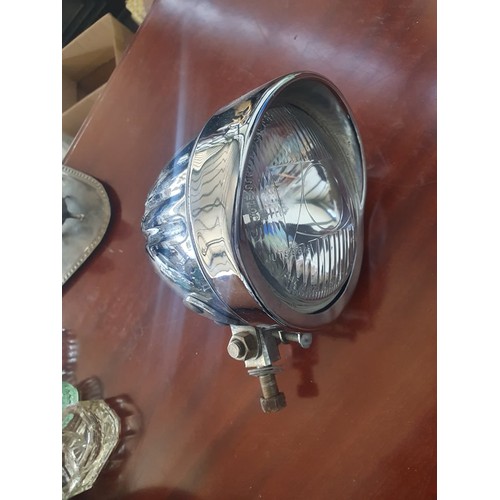195 - Vintage Motorcycle Head Light (Stainless Steel)