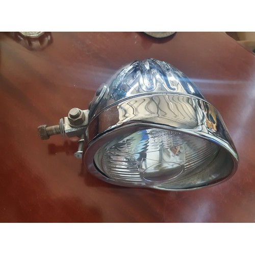195 - Vintage Motorcycle Head Light (Stainless Steel)