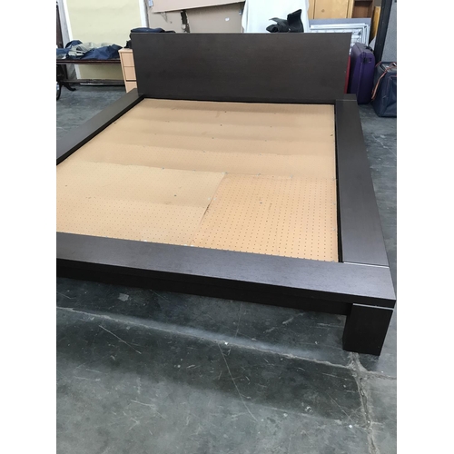 155 - Dark Wood Framed King Size 'Casa di Gusto' Bed ( No Mattress)