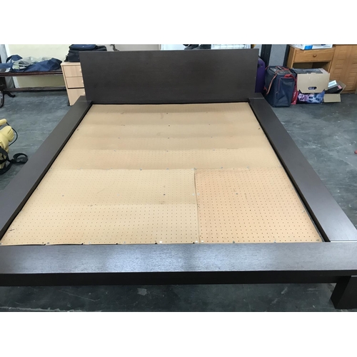 155 - Dark Wood Framed King Size 'Casa di Gusto' Bed ( No Mattress)